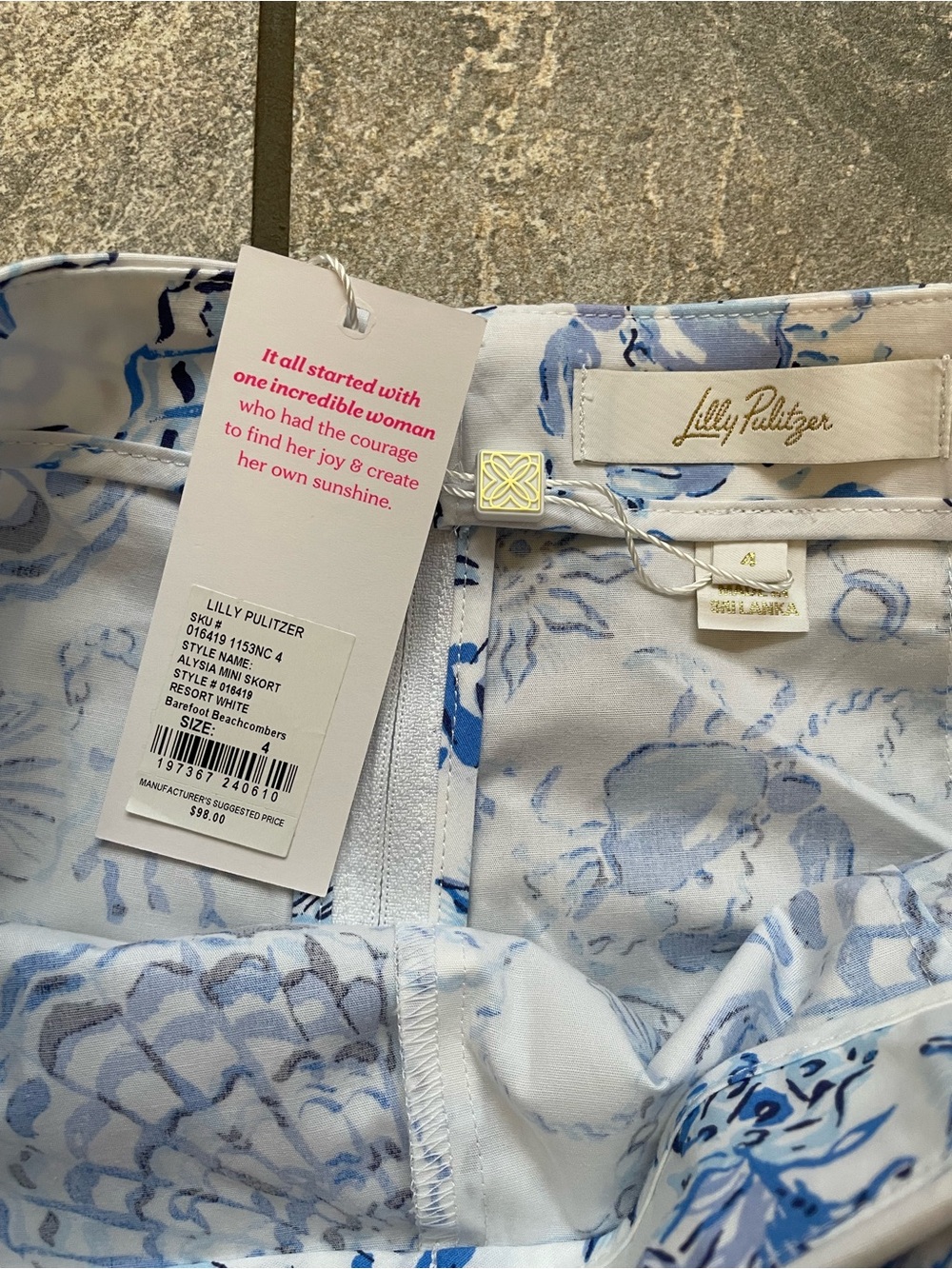 Lilly Pulitzer Blue & White Nautical Print Wrap Skort - Picture 3 of 8